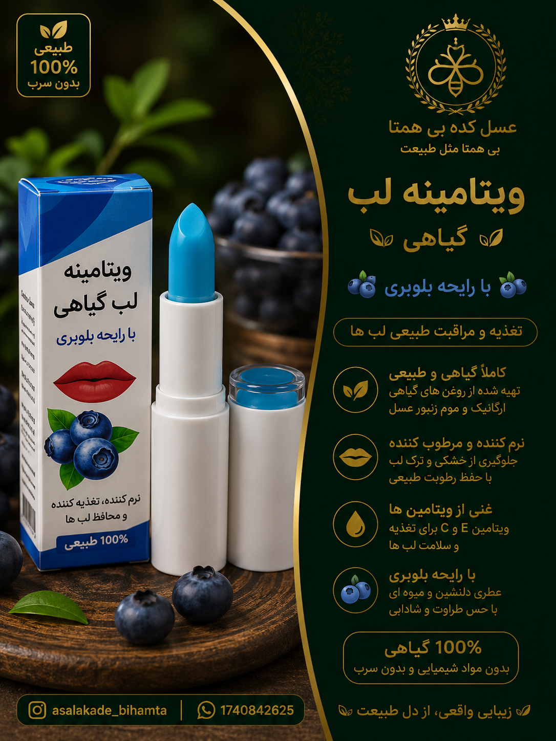 ویتامینه لب گیاهی با رایحه بلوبری