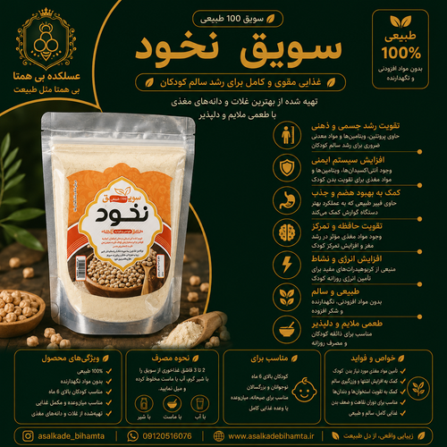 سویق نخود 100٪ طبیعی | مقوی، انرژیبخش و سرشار از پروتئین