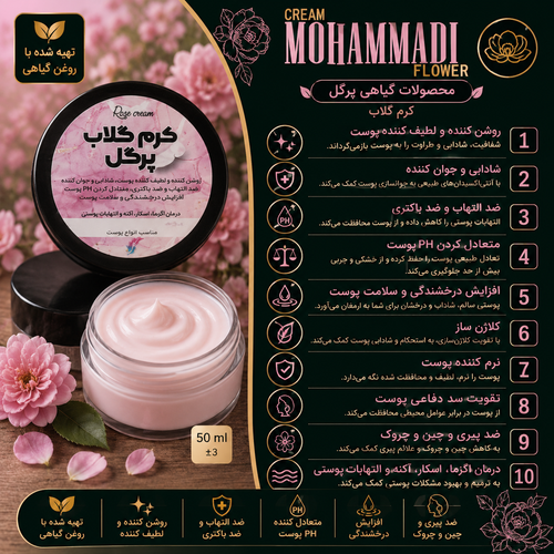 کرم گلاب طبیعی پرگل
